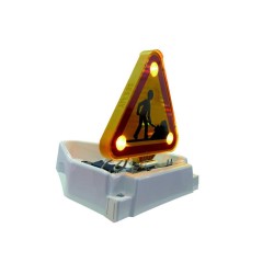 Triunghi semnalizare LED rabatabil electric - 500 mm - Clasa 2 - prindere suruburi